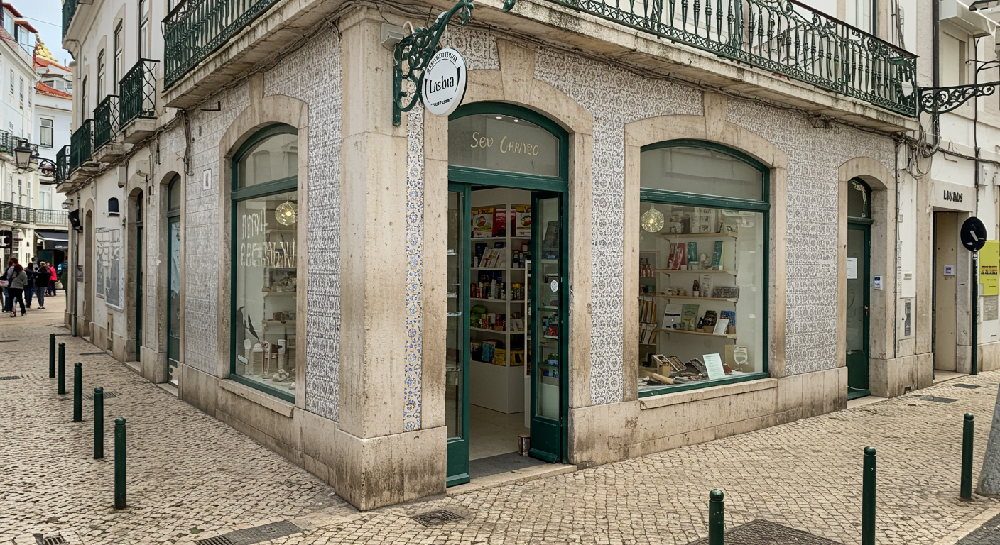 Limpeza de fachada comercial em Lisboa